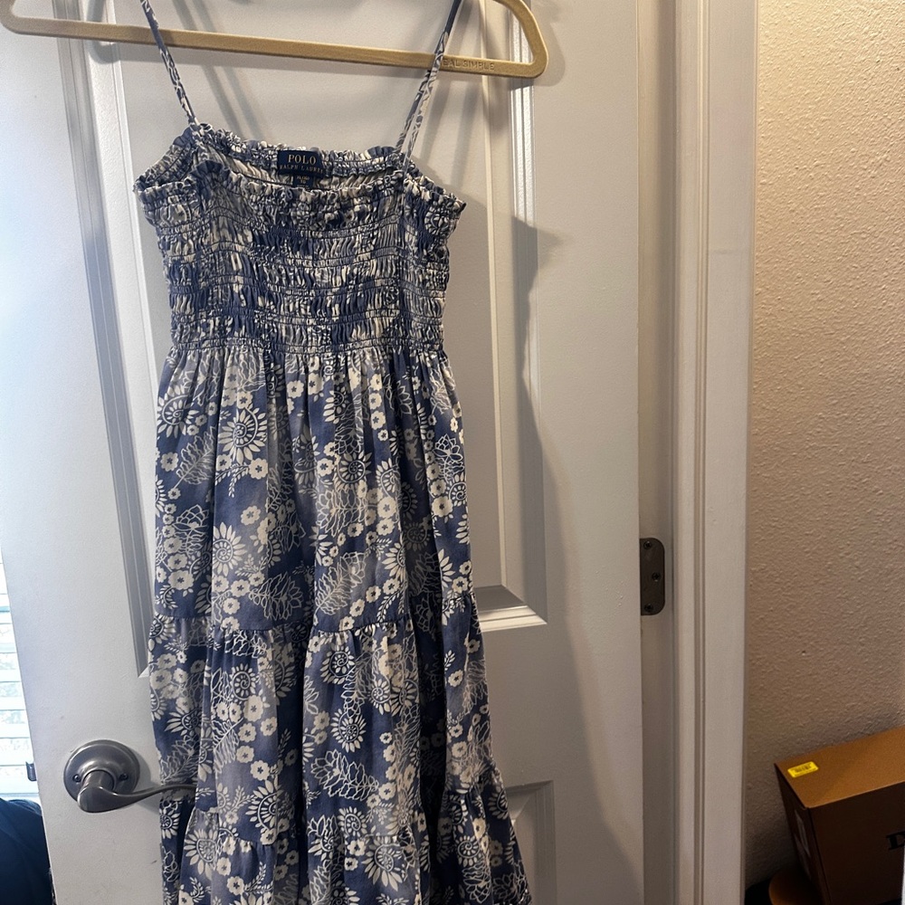 Polo by Ralph Lauren Blue and White Patterned Garment